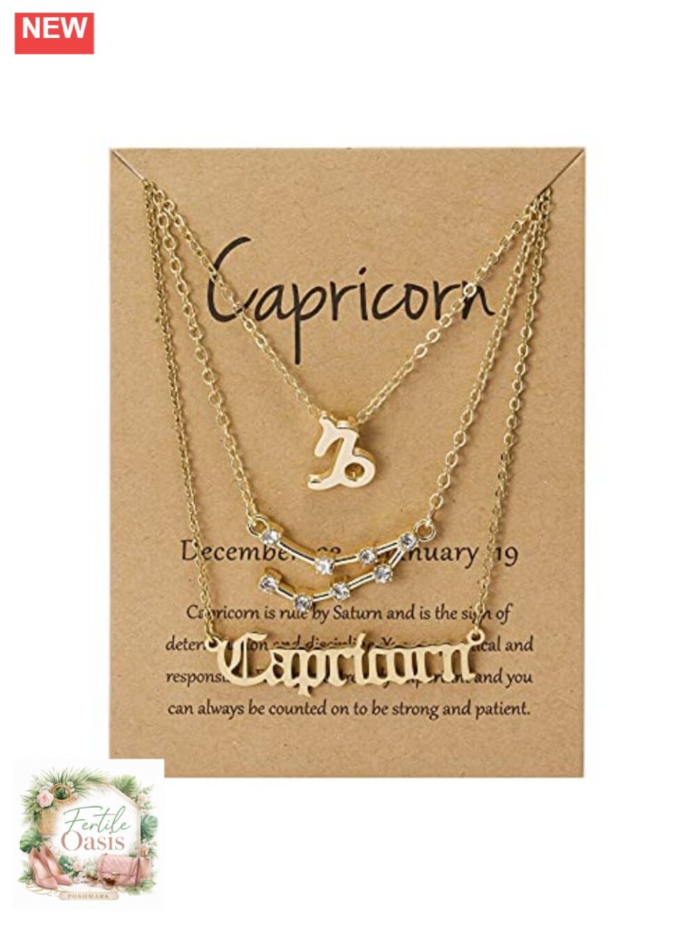 3Pcs Zodiac Sign Layered Choker Necklaces Astrology Horoscope with Message Card